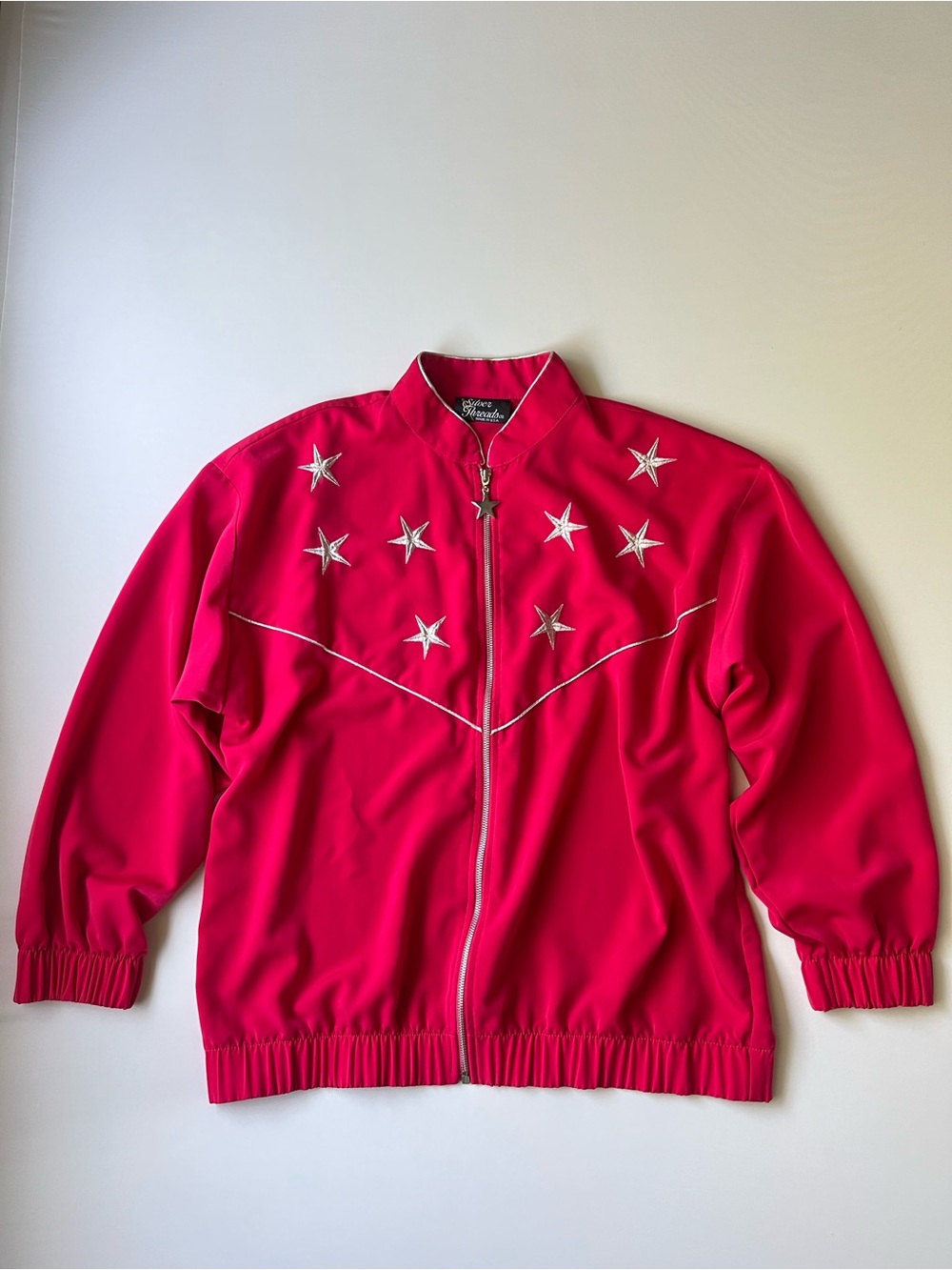 Vintage Silver Threads Pink Silver Star Western Jacket Made USA